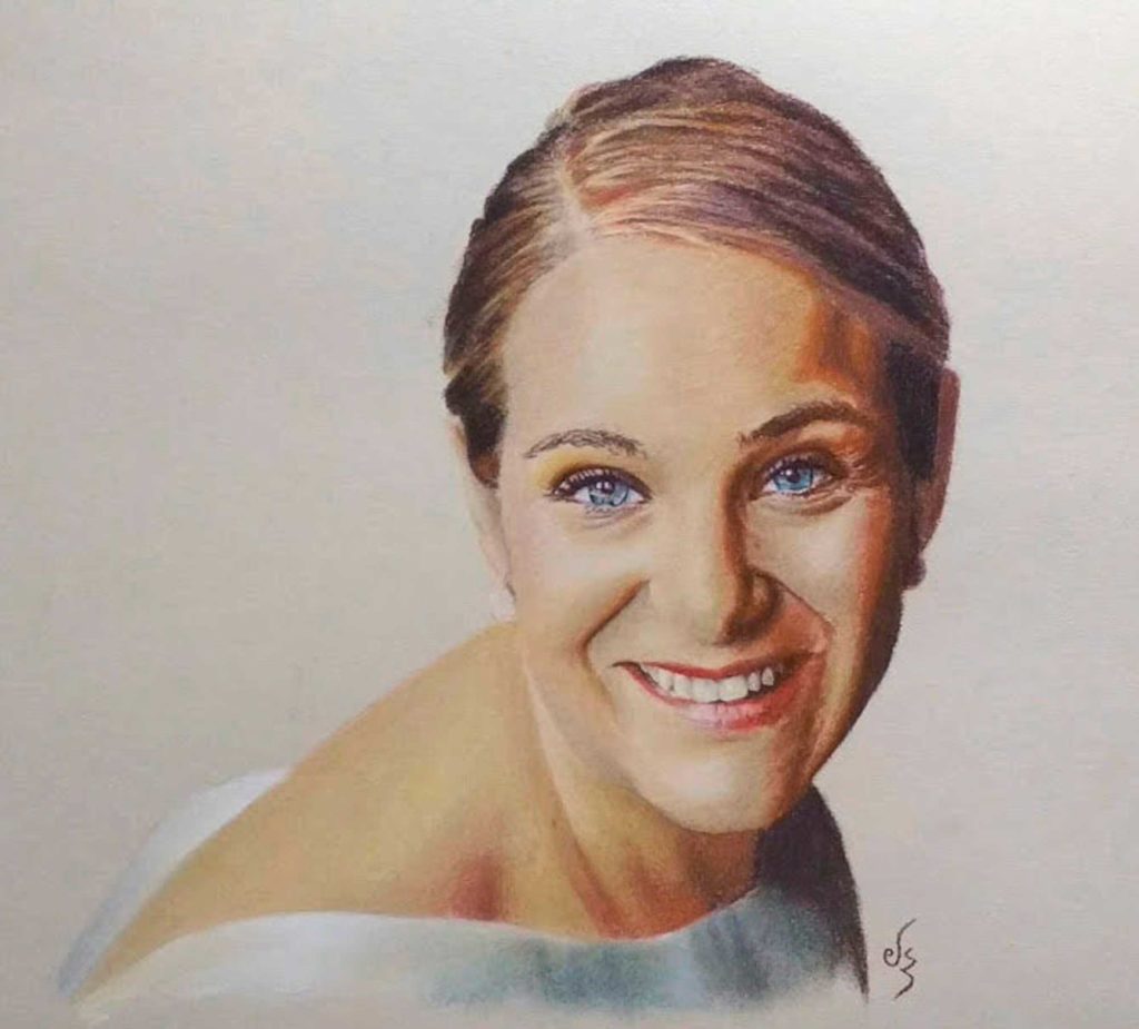 retrato pastel mujer